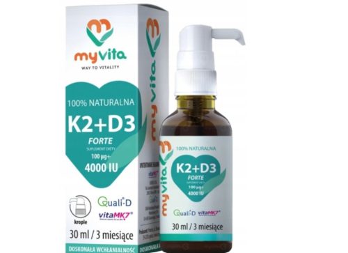 MYVITAWitaminy K2 + D3 FORTE Tropfen 30ml – Unterstützt Knochen & Immunsystem