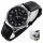  Casio APOLLO Herrenuhr, Leder, schwarze Zahlen, klassische GRAVUR