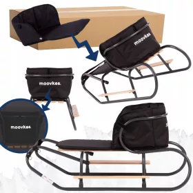    POLNISCHER Metallschlitten mit MOOVKEE-Matratzenrückenlehne und Sicherheitsreflektor