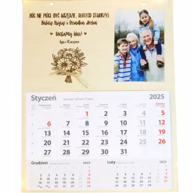    Geschenkkalender zum Großelterntag für Oma und Opa mit Fotogravur
