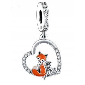  MD Charms Herzanhänger Fuchs Fuchssteine S925