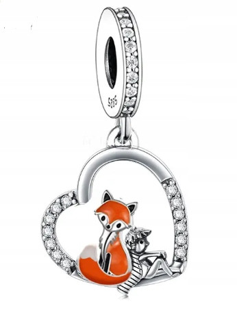  MD Charms Herzanhänger Fuchs Fuchssteine S925