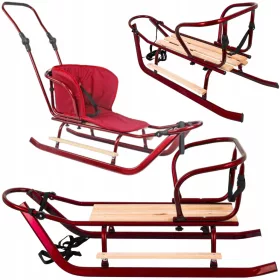    Traditioneller Metallschlitten Skiland Schlitten mit Schieber