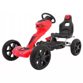    Grand Ride Pedal-Gokart für Kinder ab 3 Jahren, Rot + EVA-Räder + Anpassung f