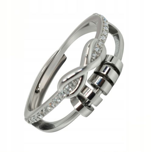  SILBERRING, Anti-Stress, elegant, rotierende Scheiben, Geschenk aus Stahl