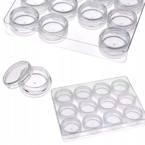  BEHÄLTER BEHÄLTER GLAS IN EINER KASSETTE FÜR DEKORATIONEN PROBEN 12ER SET