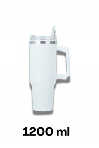  Thermobecher groß XL 1200ml Cold Heat Hit Edelstahl weiß