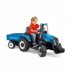    PEG PEREGO TRAKTOR New Holland T8 mit Anhänger MIT 12V BATTERIE