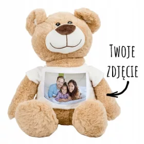 Teddybär-Maskottchen MIT FOTO *DEIN FOTO*