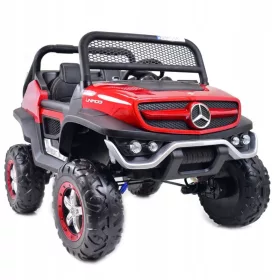    MERCEDES BENZ UNIMOG 4X4,12V14AH, STOSSDÄMPFER, WEICHE RÄDER, MP4, LACK S