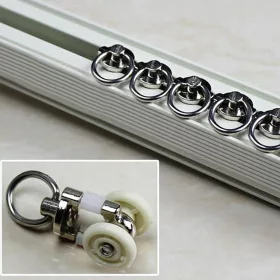  30 Aluminium-Vorhangschienen, Gleitschienenrollen