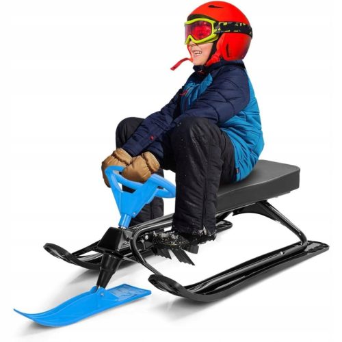  Skischlitten, Jugend-Skifahrräder, Sicherheitsbremsen, rutschfest, 114 x 38 cm, Blau, traditionell