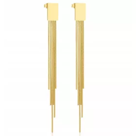  LANGE ABENDESSEN-MULTI-GOLD-OHRRINGE, CHIRURGENSTAHL