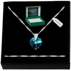    SILBERKETTE MIT SWAROVSKI-HERZ 925 GESCHENK FÜR DIE FRAU DER MUTTER EINER FRAU