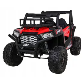    Buggy UTV Geländewagen für Kinder Rot + Fernbedienung + Gepäckträger + Gratis Start