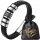  HERREN-FLOCHTEN-ARMBAND 316L NATURLEDER SCHWARZ PREMIUM