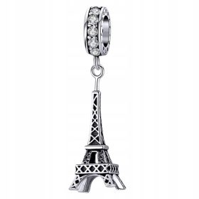 Charms Eiffelturm Silber 925 hängend mit Zirkonia