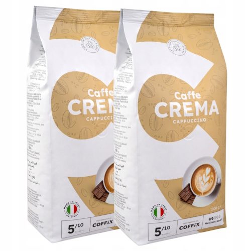  CAFFE CREMA CAPPUCCINO Kaffeebohnen 1 kg x2 frisch gerösteter COFFIX-Kaffee