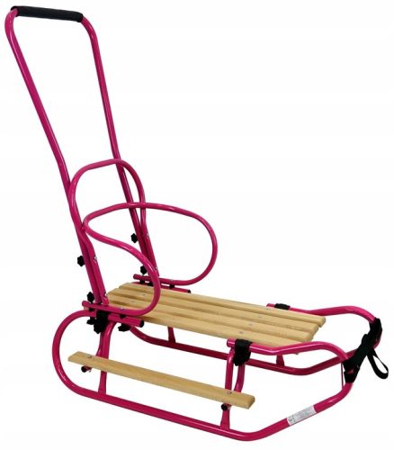  POLNISCHER SCHLITTEN + RÜCKENLEHNE + FUSSSTÜTZEN + SCHIEBER + MATRATZE + GURTE aus Rosen