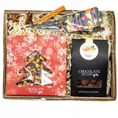  GESCHENKKORB Ingwer in Schokolade SCHOKOLADE Weihnachtsbaum WEIHNACHTSGESCHENK Unten
