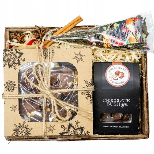  GESCHENKKORB-Box WEIHNACHTSGESCHENK Unter dem Weihnachtsbaum Tee Lebkuchen Weihnachten