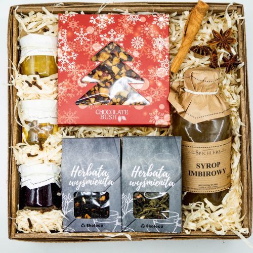  GESCHENKKORB Weihnachtsgeschenk Tee Schokolade Honig Weihnachtsmann Geschenke