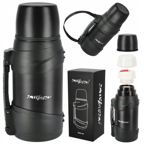  Activ/Space Thermoskanne Vakuum Touristenthermoskanne 1300ml Thermal PRO 1,3 l schwarz