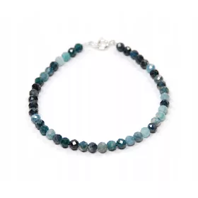  Armband blauer TURMALIN Indigolit facettierte Kugeln 4mm
