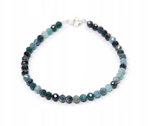  Armband blauer TURMALIN Indigolit facettierte Kugeln 4mm