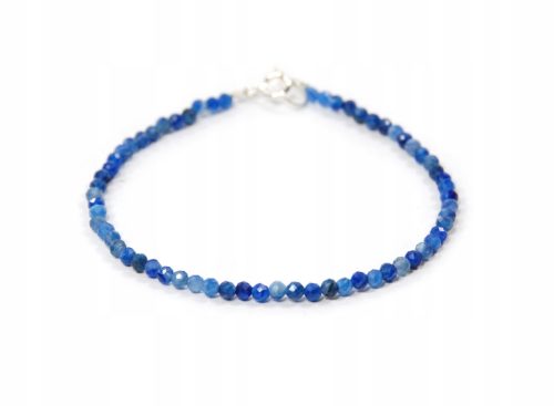  Natürliches KYANIT-Armband, Cyanit-Disten, facettierte Kugeln, 3 mm