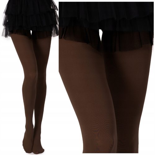  Phenome BROWN Schokoladenstrumpfhose MIKROFASER 100den MATTE undurchsichtiges Hellbraun.3