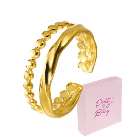  Doppelt vergoldeter Damenring, verziert mit STA