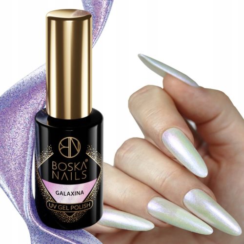  Boska Nails 488 Galaxina Hybrid Nagellack, 6 ml, Perlrosa, kosmischer Glanz
