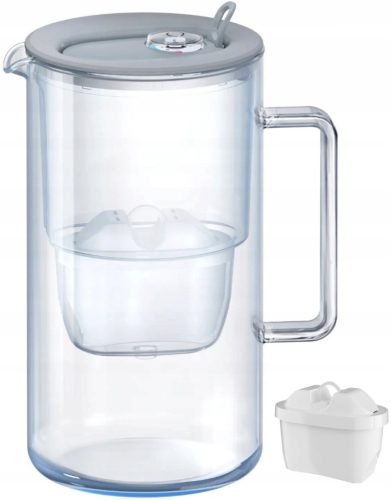  Aquaphor Glass 2,5l Glasfilterkanne mit Maxfor+ MG-Einsatz, grau