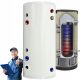  Warmwasserspeicher, Edelstahlkessel, 200 l, Pufferspeicher mit Spule 2,8 m^2