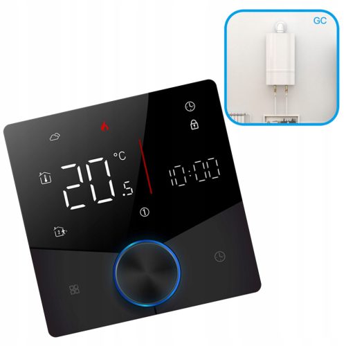  WIFI TUYA LCD-RAUMTHERMOSTAT für Gaskessel KNOPF 5A Schwarz