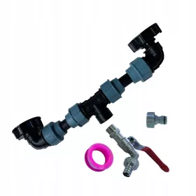  IBC-Tankadapter Ablasshahn mit 1 Schlauch und 2
