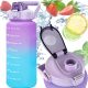  MOTIVATIONSFLASCHE WASSERFLASCHE MIT STROHHALMHANG MIT MEßGRIFF 2000 ml 2 l
