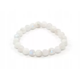 Natürliches MONDSTEIN-Armband, glatte Kugeln, 8 mm