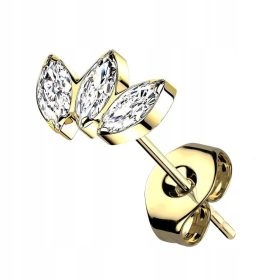  Titan-Ohrstecker mit drei 0,8-Gold-Ohrsteckern