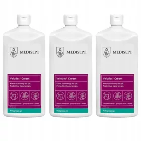   Medisept Velodes Cream Handcreme 500ml - 3er Set, Feuchtigkeitsspendend und Regenerierend