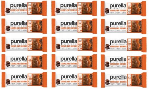 15x 45g PURELLA Proteinriegel Karamell-Brownie Geschmack, Kartonpackung