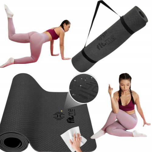  Fit.Me Gymnastikmatte 183 cm x 61 cm schwarz Yogamatte Yoga Aufwärmen