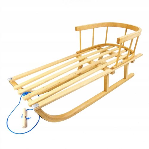  SICHERER HOLZSCHLITTEN FÜR KINDER, KOMFORTABLE KLASSISCHE RÜCKENLEHNE AUS BUCHE