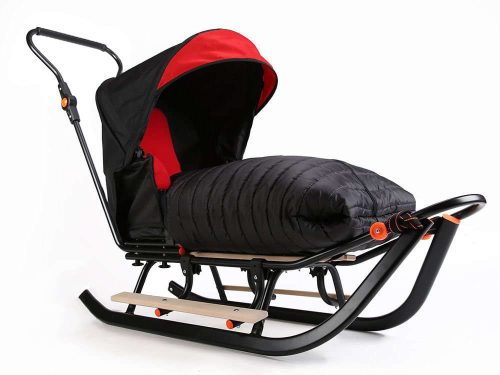  SCHNEESCHLITTEN FÜR KINDER, KOMFORTABEL, SICHER, MIT SCHIEBER, GROßER SCHLAFSACK
