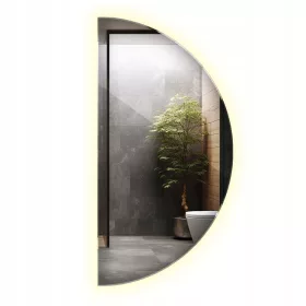    LED-Spiegel für Wohnzimmer, Schlafzimmer, Arrangement, Premium, halbrund, vertikal, horizontal, 90 cm