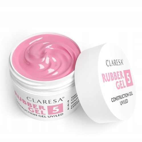  Claresa RUBBER GEL Gel für Nagelaufbau, Verlängerungen, Builder 5, 90 g