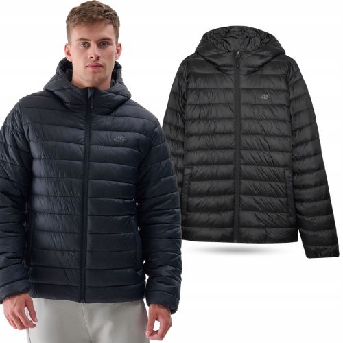  HERREN-WINTERJACKE 4F MIT KAPUZE, GESTEPPT SPORT AW24M484