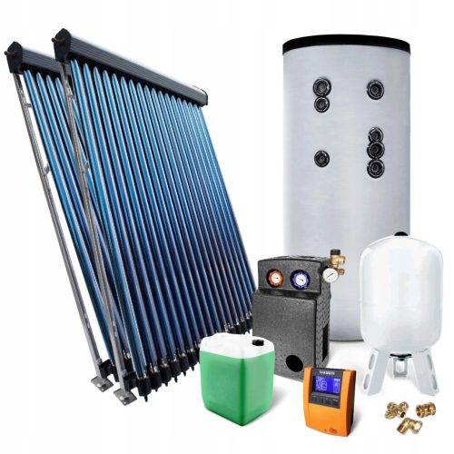  Vakuum-Solarkollektor, 2er-Set x HP 30 mit 400l-Tank