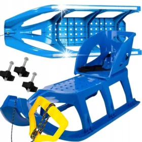    STARKER TATRA-SCHLITTEN AUS KUNSTSTOFF MIT RÜCKENLEHNE, GURTKABEL UND GRIFF, BLAU